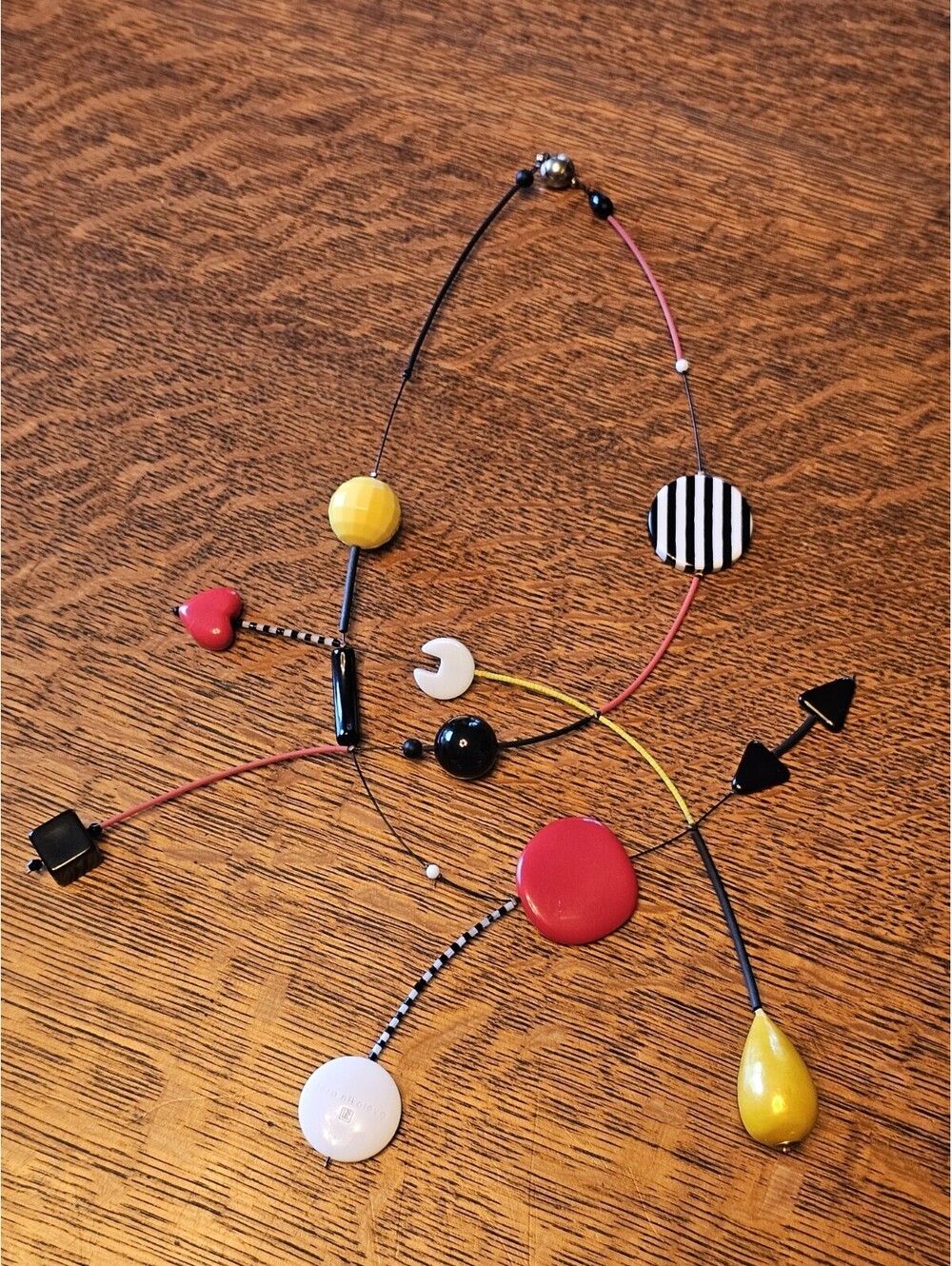 Lora Nikolova Signed Wearable Art Statement Necklace Colorful Modernist 20" - Picture 4 of 7